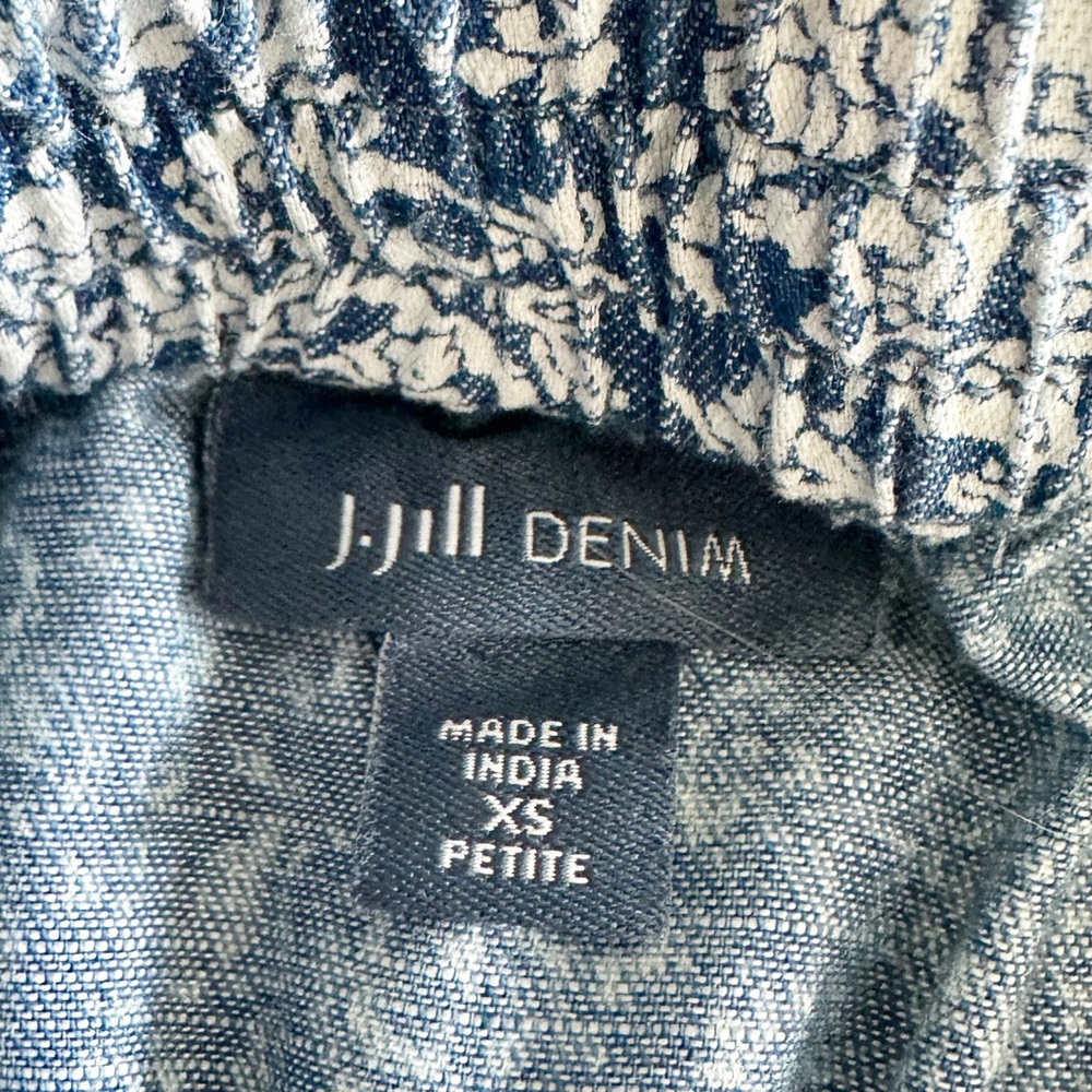 J. Jill Denim Paisley Floral Tiered Midi Skirt Size XSP - Picture 4 of 10